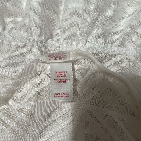 Bongo Y2K White Mesh Neon Tassels Cover Up M - Picture 6 of 6